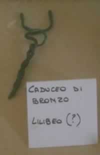 Diario - piccolo caduceo in bronzo