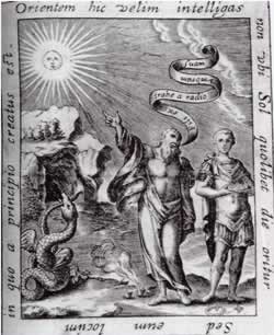 Clicca per ingrandire Alchimia - Croce del Cristo tra sole e luna, Gabriel Biel Canone Misse
