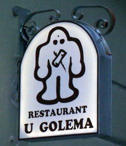 Versione moderna Golem insegna ristorante