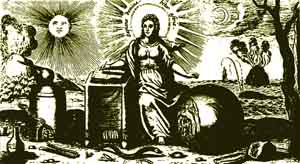 Clicca per ingrandire Alchimia - Dama Alchimia o Sapienza Athanasius Kircher Mundus Subterraneus